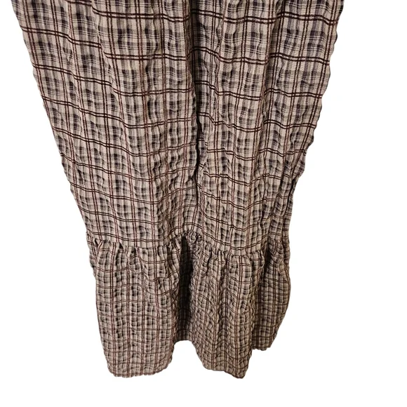 Brown Plaid Sleeveless Dress - Picture 6 of 10